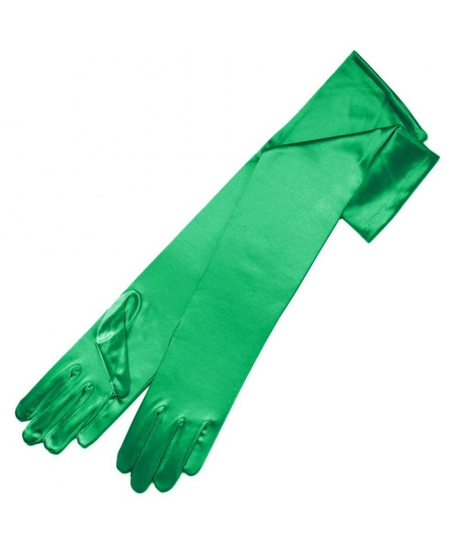 Ambers Satin Gloves Emerald Green