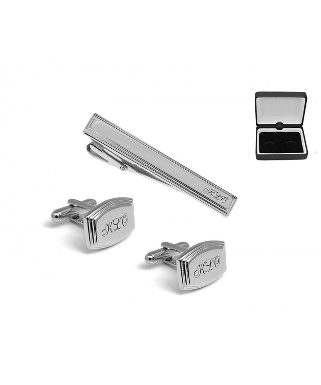 Personalized Stainless Beveled Cufflinks Engraved