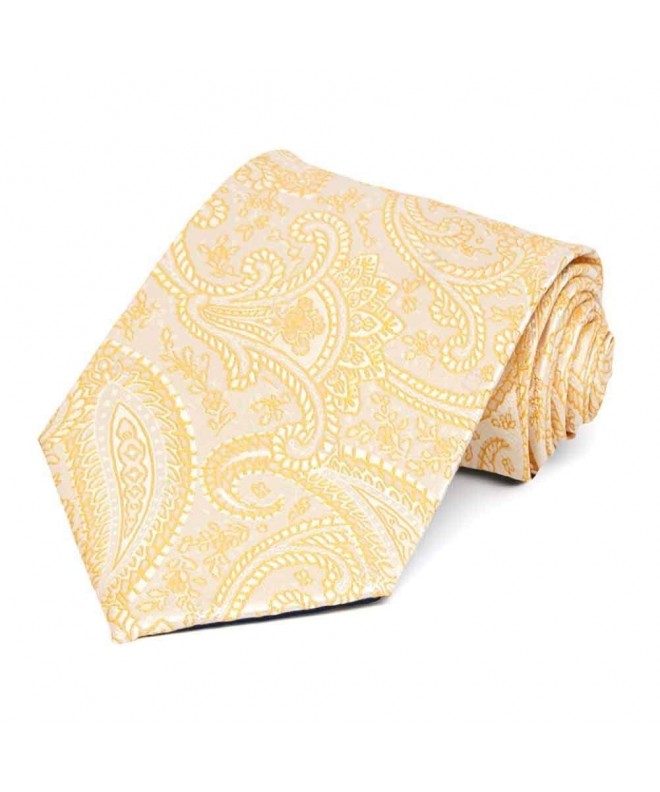 TieMart Yellow Paisley Necktie Length