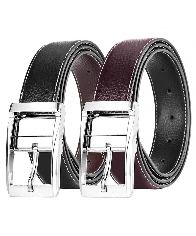 Leather Reversible Belts Rotated Buckle