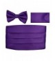 Cummerbund Bow Tie Hanky Solid Purple