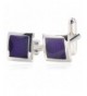Purple Enamel Cufflinks Platinum Digabi