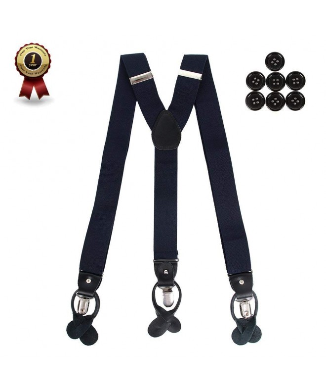 Suspenders Strong Clips Leather Button