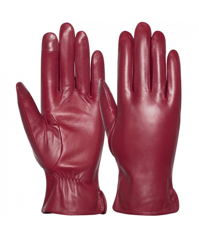 Leather Driving Touchscreen Texting Burgundy