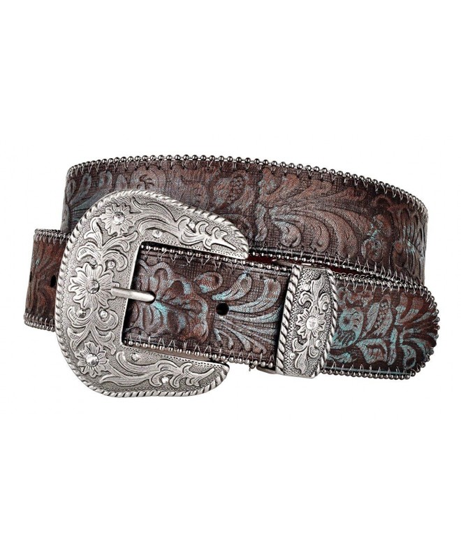 Western Scroll Turquoise Embossed Leather