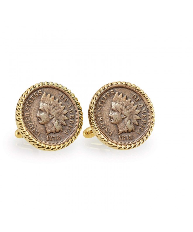 1800s Indian Goldtone Coin Cufflinks