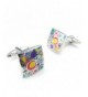 TEMEGO Jewelry Rhodium Colorful Cufflinks