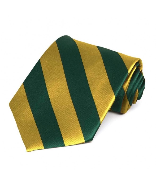 Hunter Green Gold Striped Tie